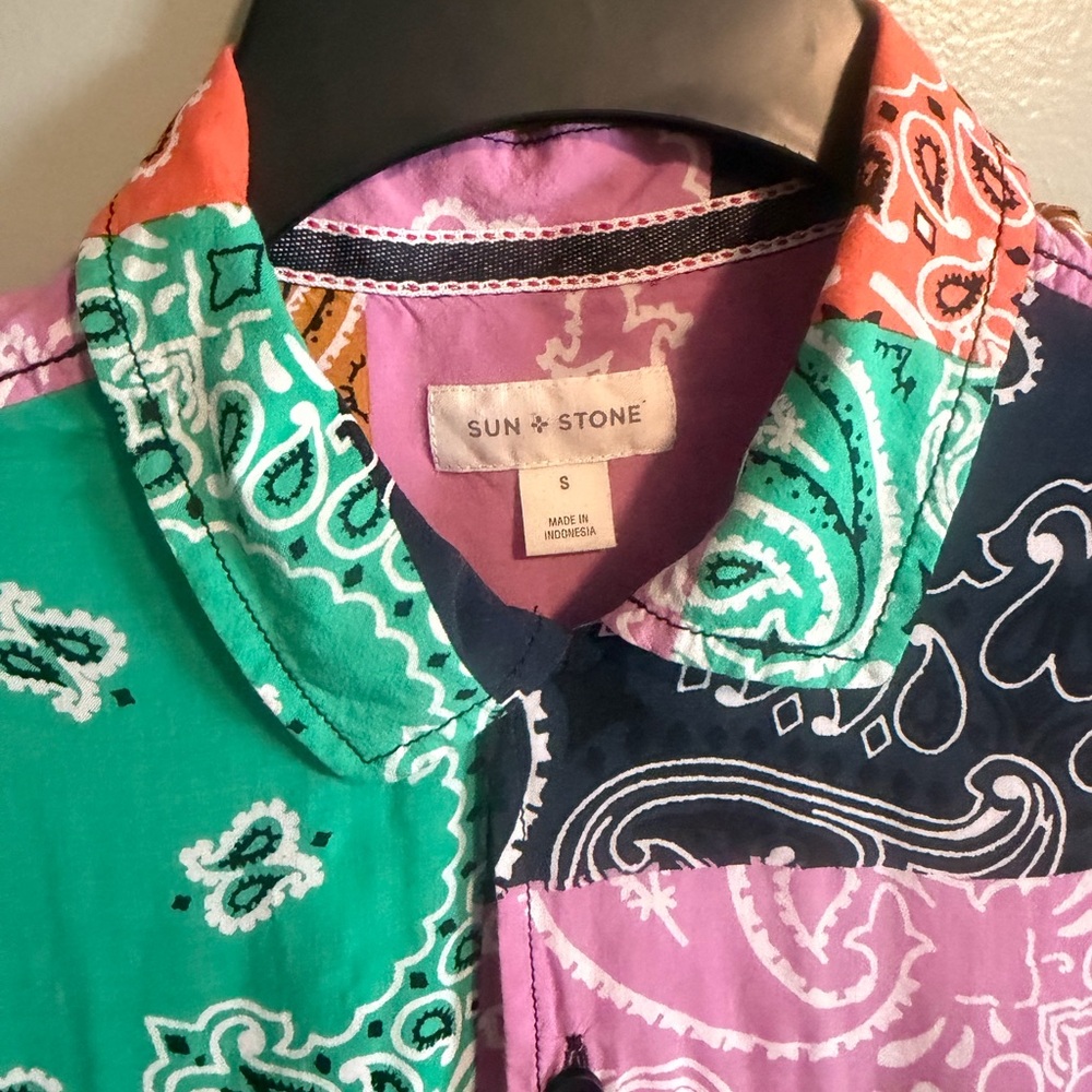 Sun + Stone Multicolor Patchwork Paisley Bandana … - image 2